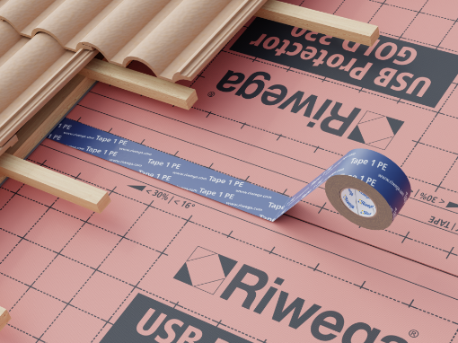 Tuuletõkketeip Riwega USB 1 PE 60mmx25m sinine pilt